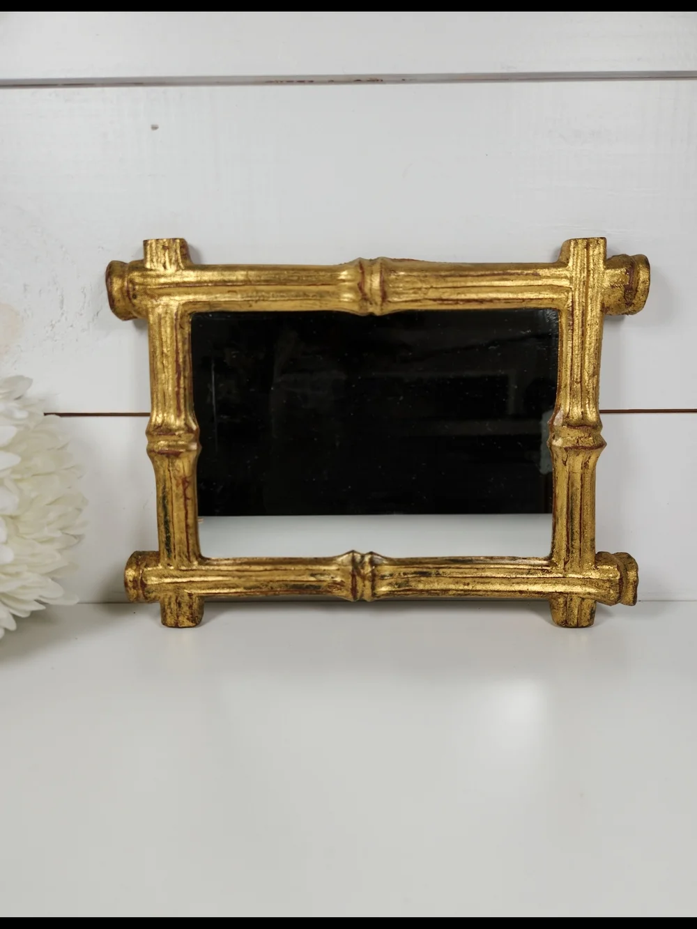 Vintage Florentia Italy Gold Faux Bamboo Wall Mirror 11
